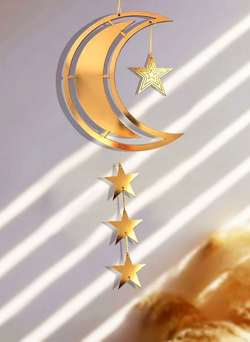 تعليقة الهلال والنجوم رمضان لتزيين الجدران - قلادة اسلامية  - Image 3