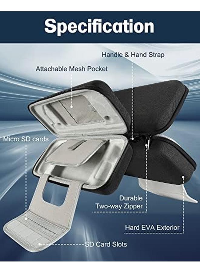 Procases Carrying Case For Steam Deck And Rog Ally Hard Travel Protective Case Large Storage Shell For Steam Deck Console Sd Card Ac Charger And Other Accessories With Stand And Handle Black  - Image 4