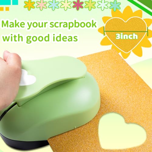HKKYO Heart Hole Punch, 3 inch Heart Punch, Hearts Punches for Paper Crafts, Hearts Paper Punch, Heart Shaped Hole Punch, HeartCraft Punches, Large Shape HeartPunch for Cardstock, Scrapbooking - Image 2