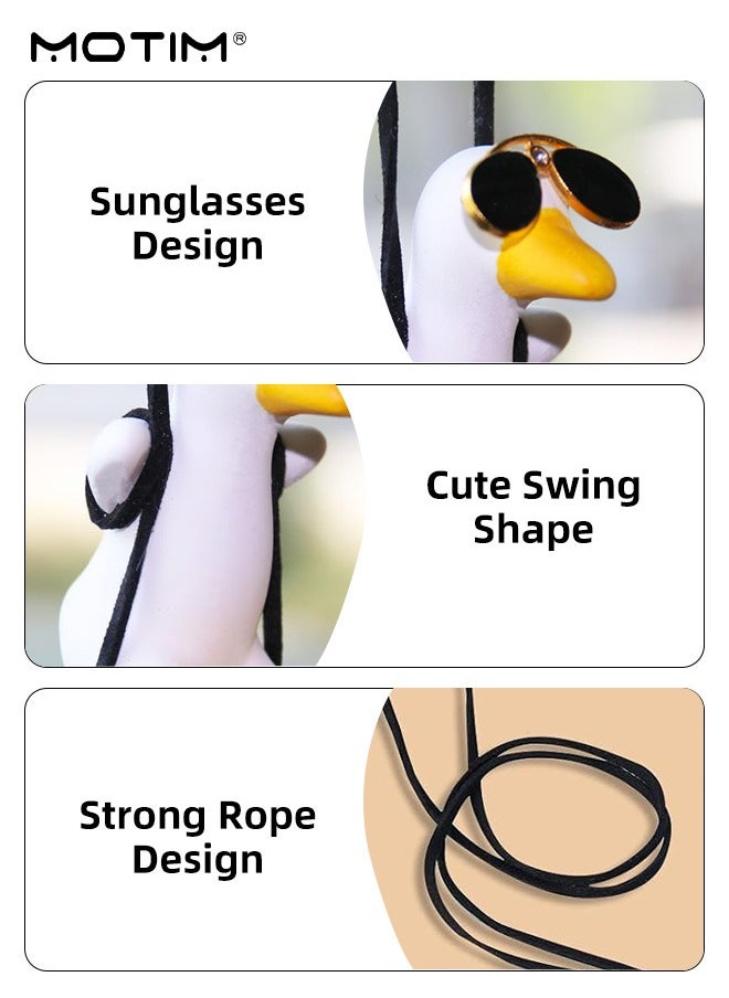 Motim - Car Decorative Pendant, Interior Rearview Mirrors Cool Hanging Ornament of Swinging Duck - Image 1
