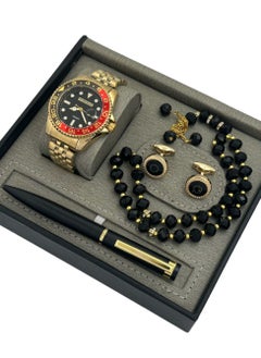 4 Piece Men's Watch Set Wrist Watch Set Wth Fountain Pen Button