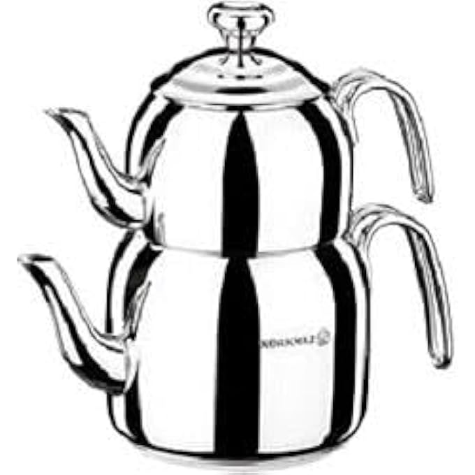 Korkmaz Droppa Maxi Tea Pot Set Silver A057 - Image 2