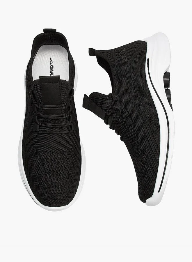 Oaklan by Shoexpress BLACK Mesh Detail Lace-Up Sports Shoes for Men | Best Price UAE