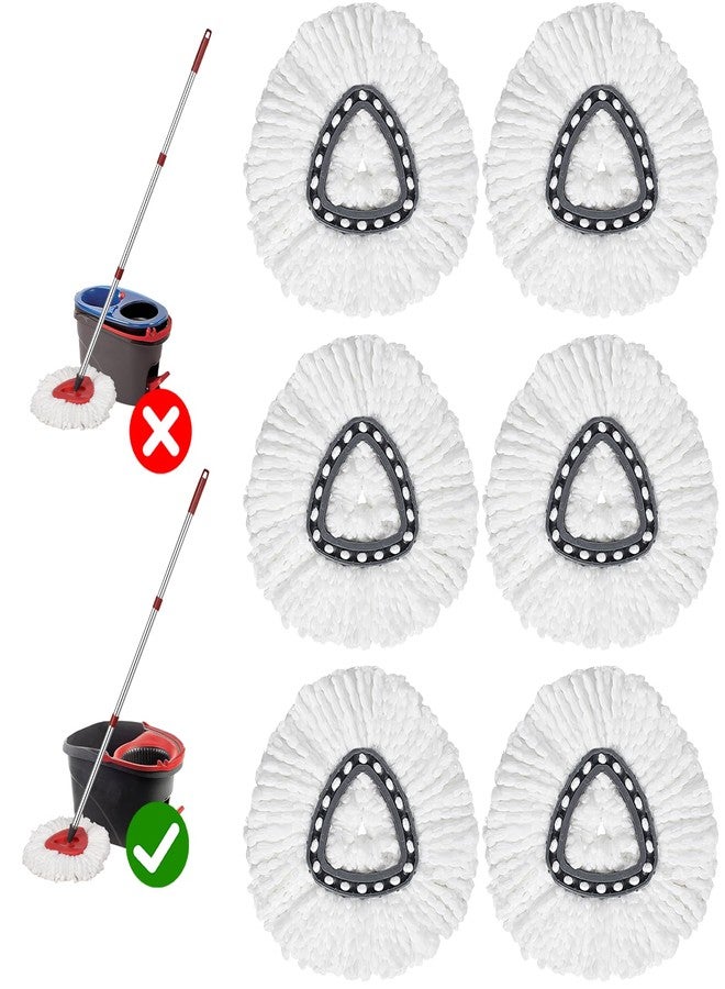 GRAREND Mop Replace Head Compatible with Ocedar Mop Heads Replacements, Mop Refill Compatible with O-Ceda EasyWrin Spin Mop Head Replacement 1-Tank System Only, 6 Refills - Image 1