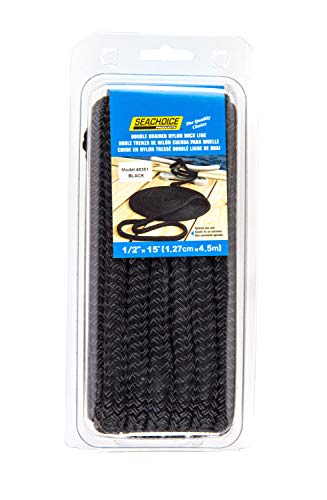 SEACHOICE Double-Braid Nylon Dock Line 1/2" x 15' 40351 Black - Image 5