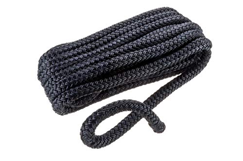 SEACHOICE Double-Braid Nylon Dock Line 1/2" x 15' 40351 Black - Image 1