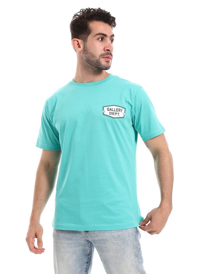 WHITE RABBIT White Rabbit "Gallery Dept" Printed Front & Back Tiffany Green Tee  - Image 1