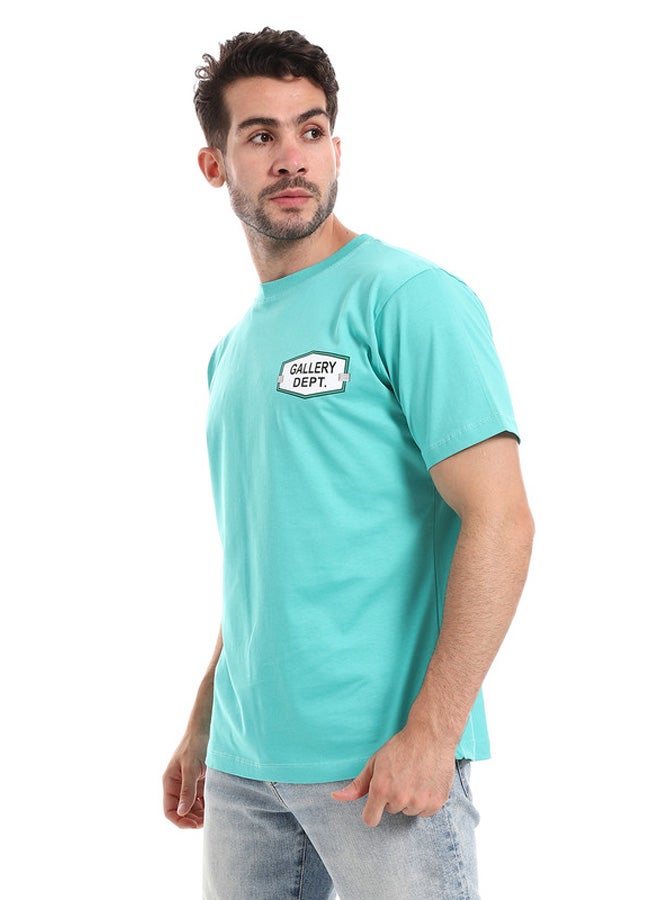 WHITE RABBIT White Rabbit "Gallery Dept" Printed Front & Back Tiffany Green Tee  - Image 2