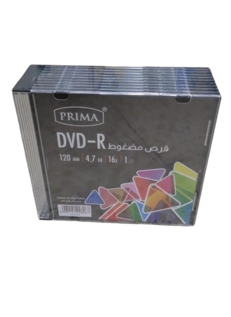 بريما 10 قطع 120 دقيقة 16X DVD+R DL 4.7 جيجا بايت قرص فارغ  - Image 1