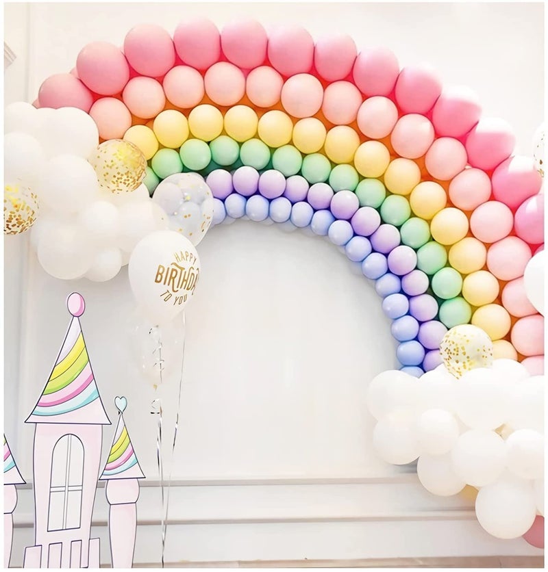 atorakushon Assorted Rainbow Colour Pastel Latex Party Balloons 10''Inches Pack of 80 For Home Decoration Happy Birthday Party Supplies Wedding Anniversary Office Baby Shower Party Purpose - Image 2