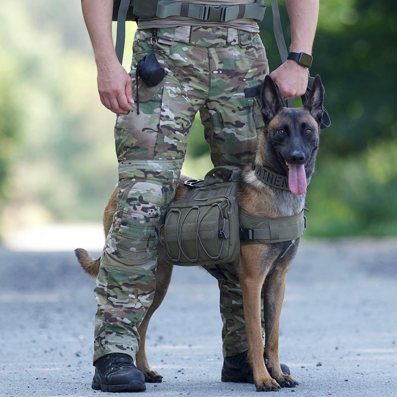 ONETIGRIS Dog Backpack for Hiking Nylon Dog Harness Backpack with Side Pockets for Large Dog with 17"-23.5" Neck Girth and 25"-31" Chest Girth (Green, Medium) - Image 4