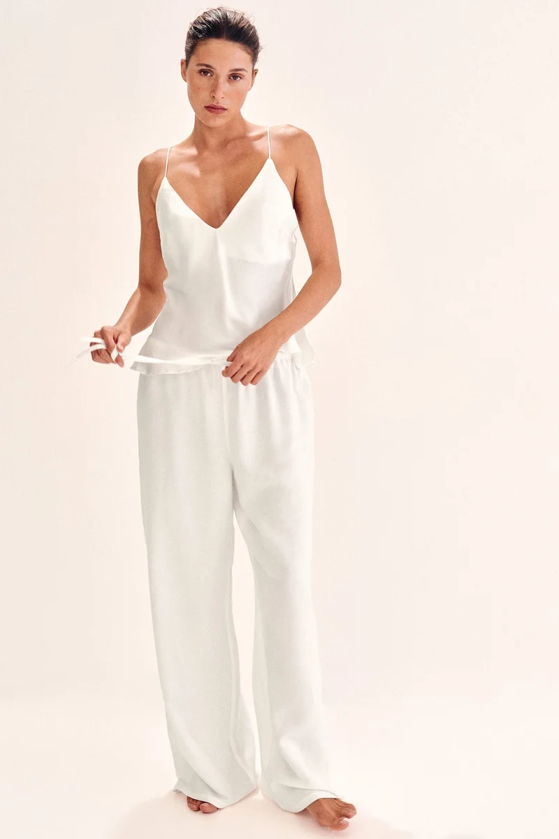 H&M Linen-blend drawstring trousers