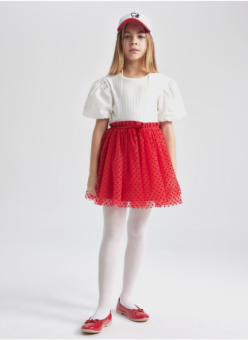 DeFacto Girl Tulle Red Skirt With Elastic Waist  - Image 1