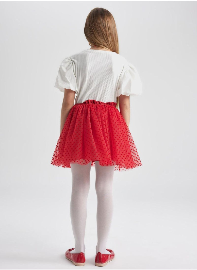 DeFacto Girl Tulle Red Skirt With Elastic Waist  - Image 2