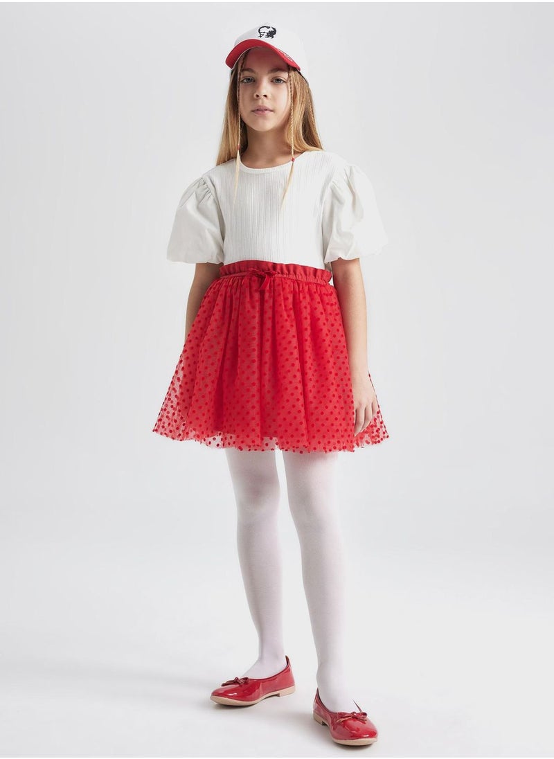 DeFacto Girl Tulle Red Skirt With Elastic Waist  - Image 3