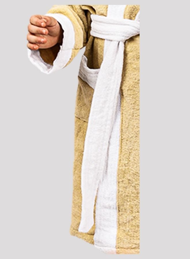 Banotex Children's Bathrobe 100% Cotton Beige Color Baby Hooded Comfortable Bathrobe for Girls and Boys One Piece - Image 4