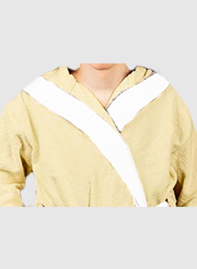 Banotex Children's Bathrobe 100% Cotton Beige Color Baby Hooded Comfortable Bathrobe for Girls and Boys One Piece - Image 2