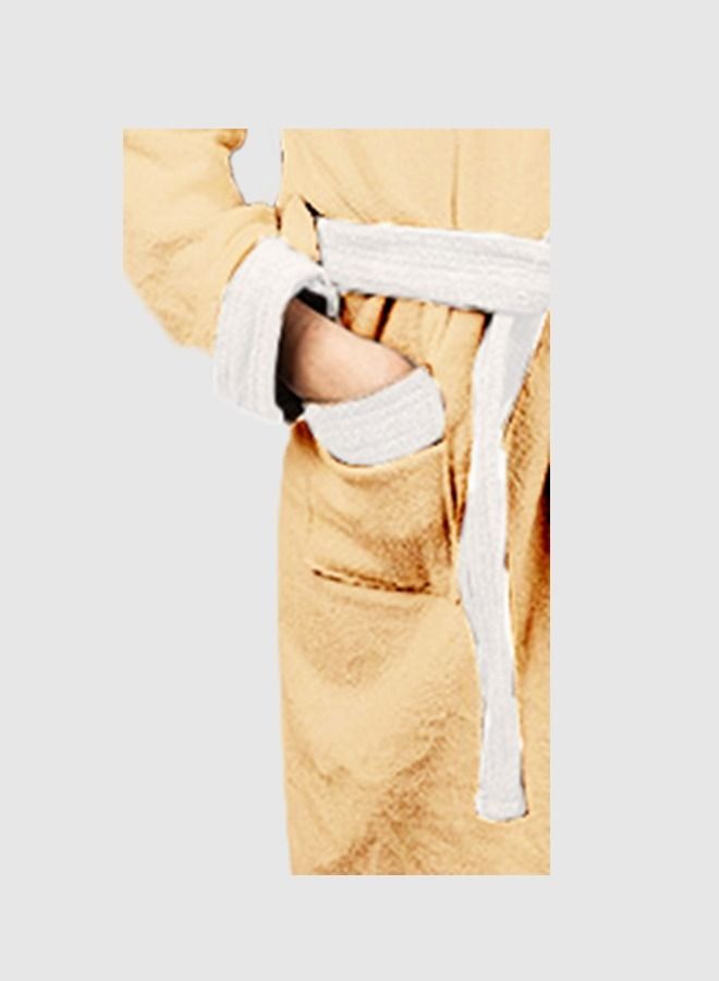 Banotex Children's Bathrobe 100% Cotton Beige Color Baby Hooded Comfortable Bathrobe for Girls and Boys One Piece - Image 3