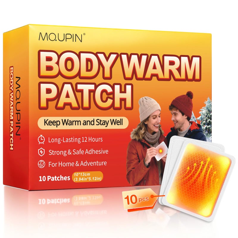 MQUPIN Disposable Hand Warmers & Body Warmers for Cold Weather - MQUPIN 12H Long Lasting Adhesive Heat Patch, Air Activated Portable Heat Pad Sticks to Clothing for Outdoor & Indoor Use (10 Count, 5x4 Inch) - Image 1