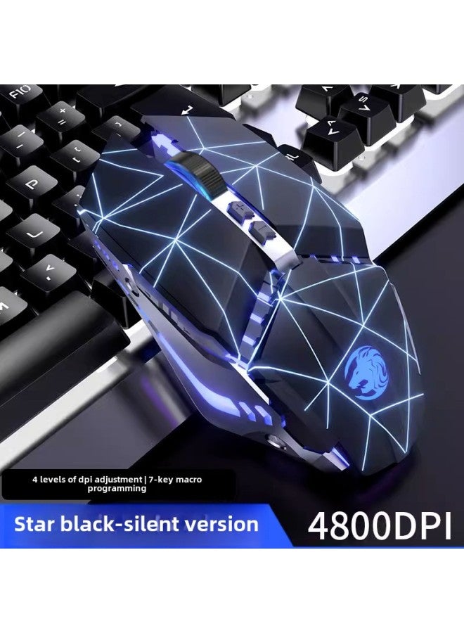 Mute Lol Electric Competition Big Hand Special Mechanical Mouse Metal Macro Computer Non-Qingying Cable Game Silent-Color:G9 Star Black Qingying Has Metal Bottom Plate Qingying 7-key Macro Programming Qingying Silent Qingying Light Can Be Turned Off-Interface:Official Standard 