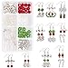 SUNNYCLUE 1 Box DIY 10 Pairs Christmas Electroplate Glass Beads Dangle Earring Making Kits Snowflake Bowknot Christmas Sock Candy Pendants Charms Earring Hooks for DIY Jewerly Making Xmas Earrings - Image 2