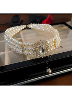 نيبمينينت Multi-layer Pearl Diamond Necklace Collar Clavicle Chain Design Sense Internet Celebrity Rhinestone Short South Korea Temperament 