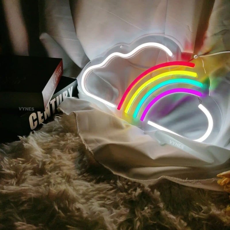 VYNES RAINBOW & CLOUD LED Neon Signs Light LED Art Decorative Sign - Wall Decor, Home Decor for Wedding Party Kids Room Living Room House Bar Pub Hotel Beach - Image 5