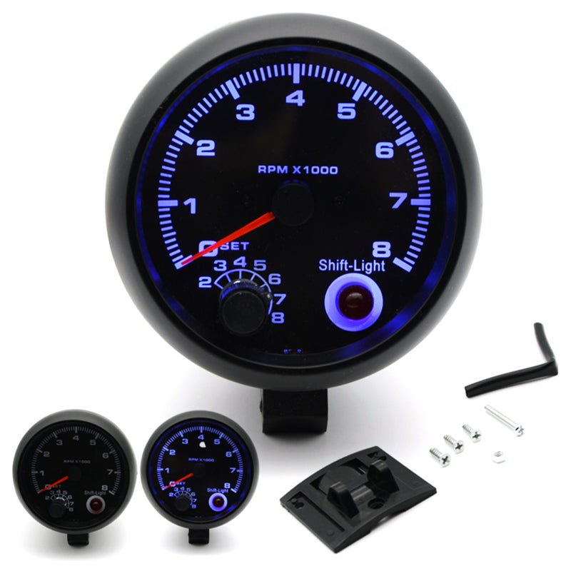 RPM Measurement Tool: 0~8000RPM Range, High Accuracy, Easy Operation - Adjustable Shift Light Engine RPM Gauge for 12V Gasoline Vehicles, Motorcycles - Image 1