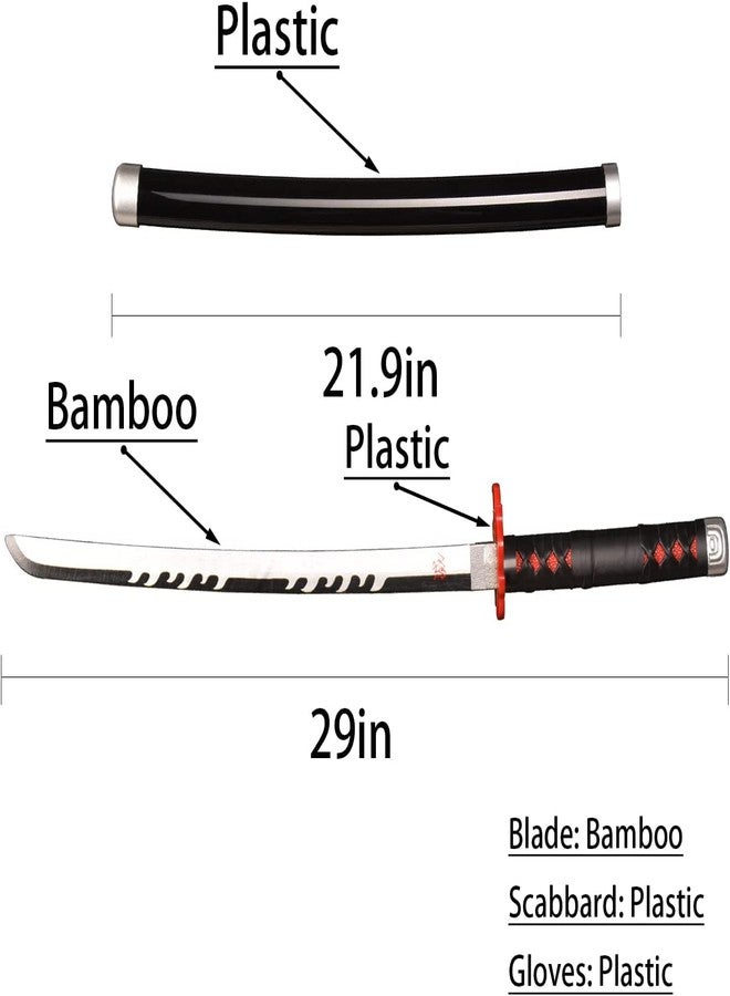 UMANI® Anime Cosplay Samurai Sword 41 Inch Decorative Collectible Sword Various Styles Available(Wooden) (1009-NEW TANJIRO Katana) - Image 5