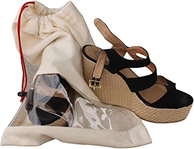 Fab Ellite Cotton Shoe Travel Organizer Bags (Pack of 8) | Reusable Drawstring Shoe Cover Pouches for Sandals, Sneakers & Footwear | Eco-Friendly, Breathable Cotton Storage Bags - Image 3