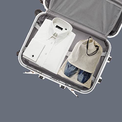 Fab Ellite Cotton Shoe Travel Organizer Bags (Pack of 8) | Reusable Drawstring Shoe Cover Pouches for Sandals, Sneakers & Footwear | Eco-Friendly, Breathable Cotton Storage Bags - Image 4