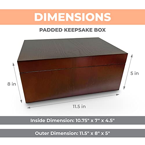 Blake & Lake Large Oak Wooden Keepsake Box - Storage Box Lined with Buffalo Plaid - Decorative Boxes for Home (Hinge Box) - Image 2