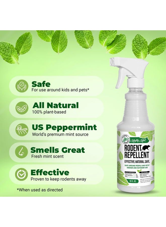 Mighty Mint رذاذ طارد القوارض بزيت النعناع - تحكم طبيعي داخلي وخارجي للفئران والجرذان - تركيبة نباتية، قوية للغاية - 16 أونصة - Image 3