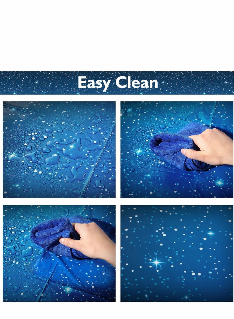 Captaintech Space Tablecloth Starry Night Tablecloth Decorations Plastic Galaxy Table Cover Space Stars Theme Party Supplies for Birthday Home Decorations, 54 x 108 Inch, 2 Pieces - Image 3