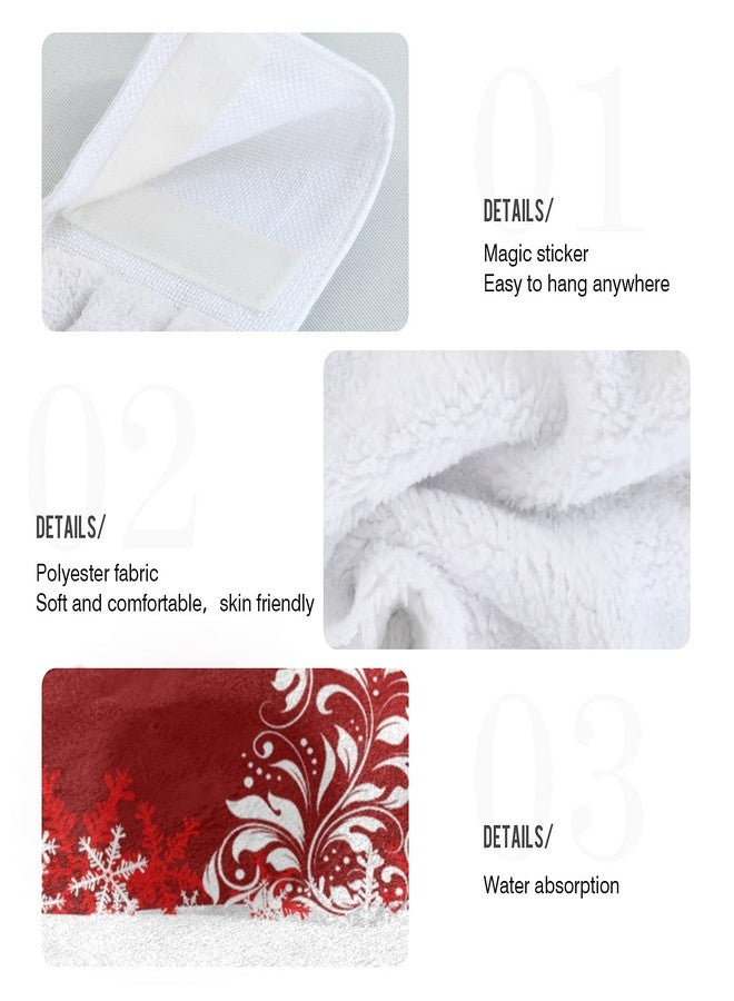 Boccsty Christmas Tree Snowflake Hand Towels - 2 Pcs Winter Hanging Kitchen & Bathroom Towels for Farmhouse Housewarming Tabletop - Image 5