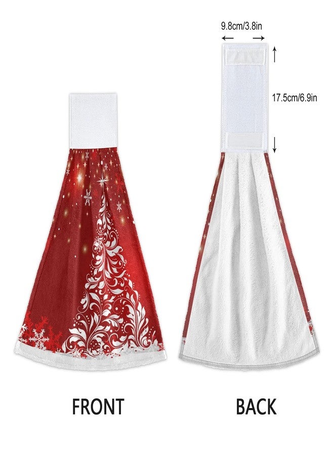 Boccsty Christmas Tree Snowflake Hand Towels - 2 Pcs Winter Hanging Kitchen & Bathroom Towels for Farmhouse Housewarming Tabletop - Image 4