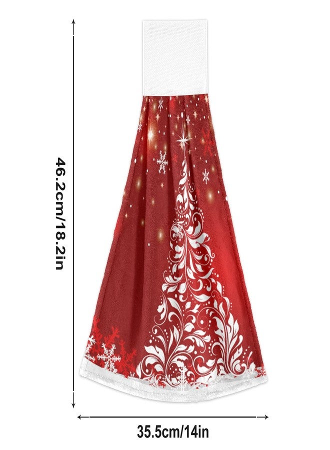 Boccsty Christmas Tree Snowflake Hand Towels - 2 Pcs Winter Hanging Kitchen & Bathroom Towels for Farmhouse Housewarming Tabletop - Image 3