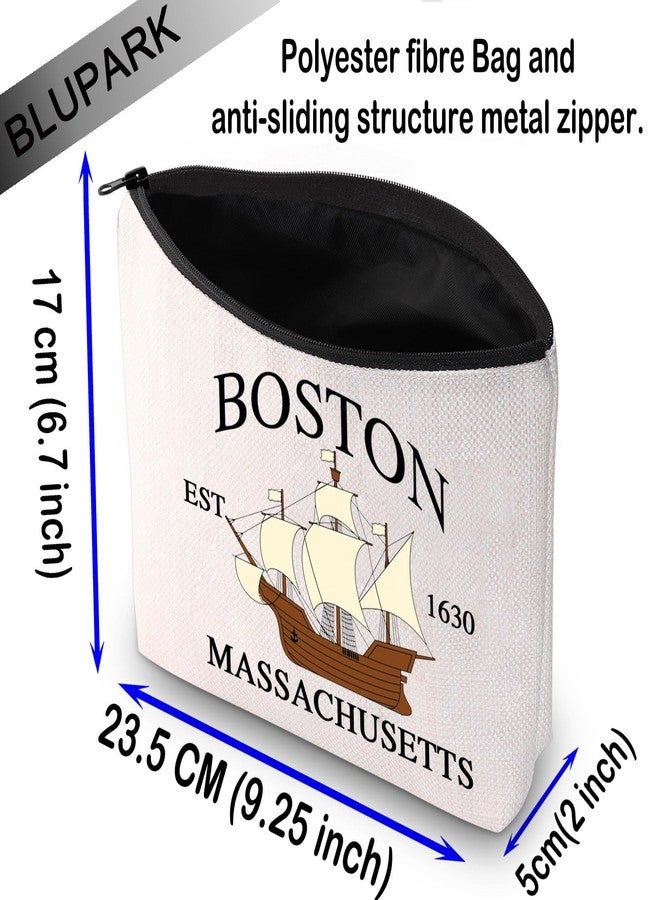 BLUPARK Massachusetts State Makeup Bag - Travel Gift - Boston Est 1630 - Cosmetic Bag - Neighborhood Gift - Image 2