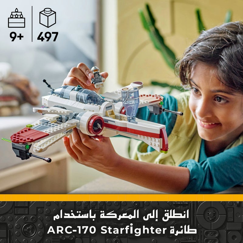 LEGO Star Wars ARC-170 Starfighter Building Toy Set 75402 (Age 9+, 497 Pieces) - Image 2