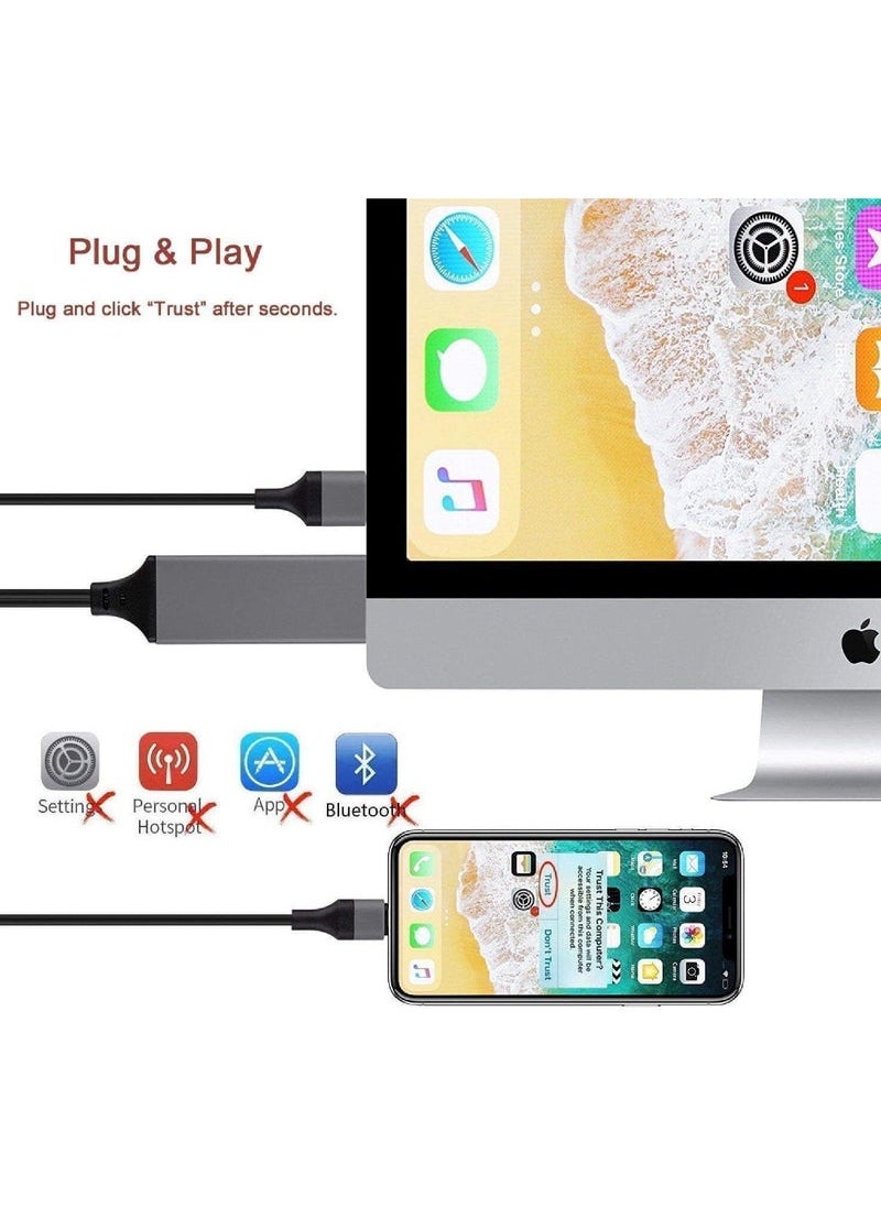 Captaintech [Apple MFi Certified】 Lightning to HDMI Adapter Cable Compatible with iPhone to HDMI 1080P Digital AV Converter for iPhone iPad iPod to TV Cord 6.6FT  - Image 5