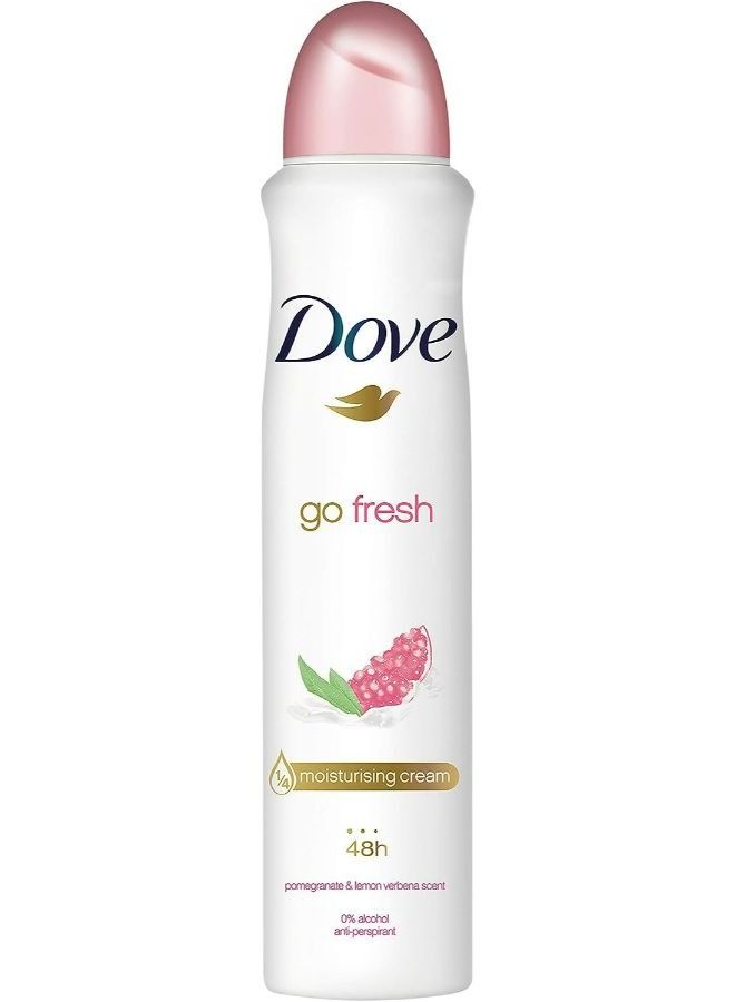 Dove Dove Go Fresh, Pomegranate Fragrance,Antiperspirant Aerosol Deodorant For Women, Clean And Fresh, Body Odour Protection, Large 1 Month Supply (250 ml)  - Image 1