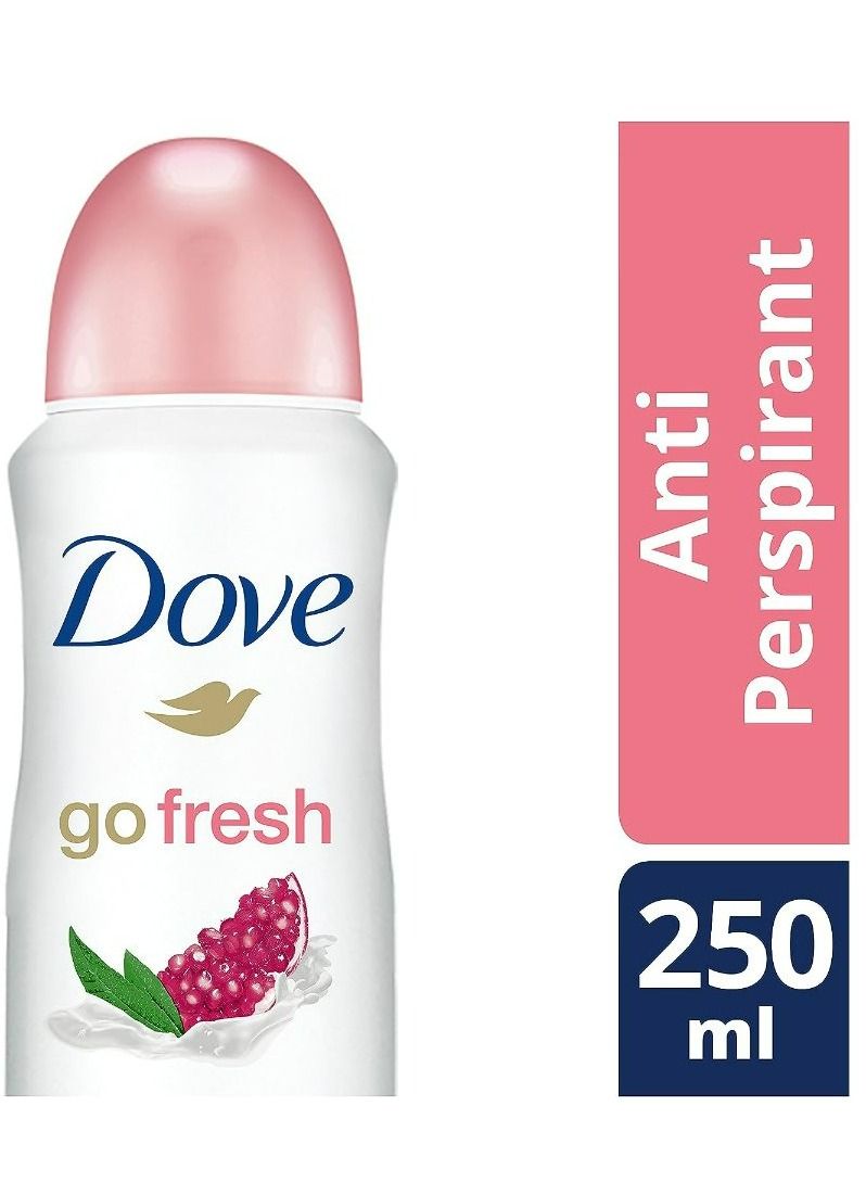 Dove Dove Go Fresh, Pomegranate Fragrance,Antiperspirant Aerosol Deodorant For Women, Clean And Fresh, Body Odour Protection, Large 1 Month Supply (250 ml)  - Image 3