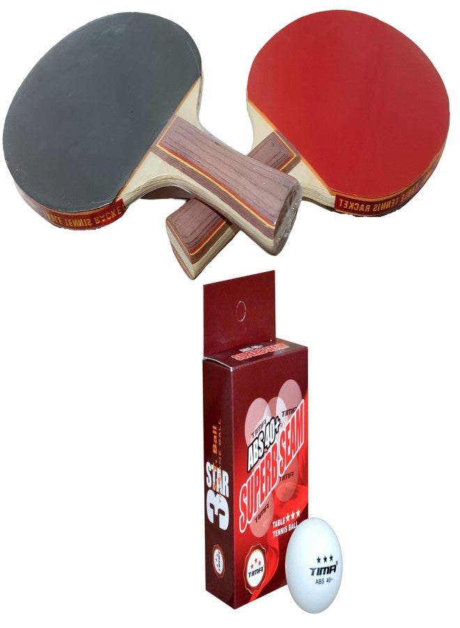 Tima Table Tennis Set - tt Racket and Balls for Professional and Recreational Play, 6 Balls and 2 tt Rackets - Image 1