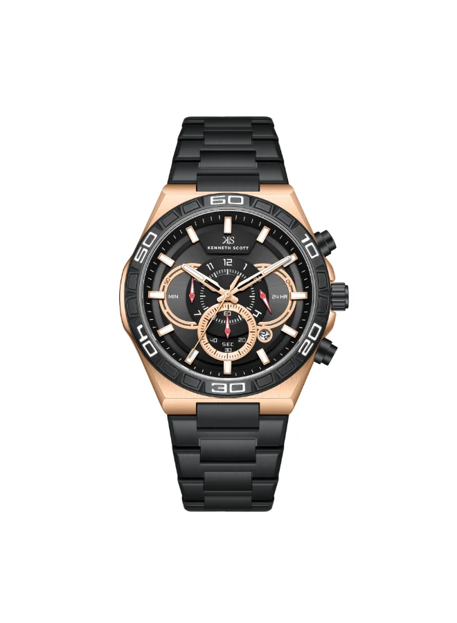 Kenneth Scott Men's Stainless steel Chronograph  Watch K26101-KBBB - 43 mm