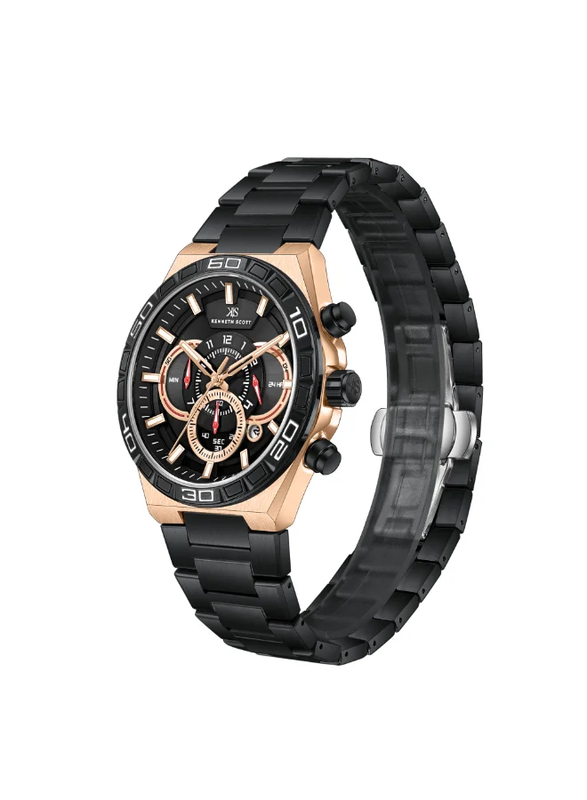 Kenneth Scott Men's Stainless steel Chronograph  Watch K26101-KBBB - 43 mm