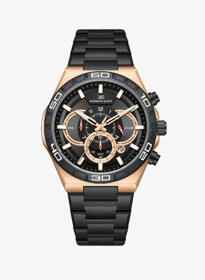 كينيث سكوت Men's Stainless steel Chronograph  Watch K26101-KBBB - 43 mm