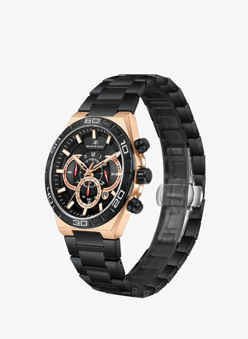 كينيث سكوت Men's Stainless steel Chronograph  Watch K26101-KBBB - 43 mm