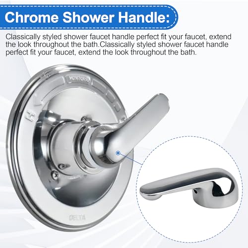 Ophjerg H79 Shower Handle Compatible with Delta Tub & Shower Single Metal Lever Handle, for Delta 1300/1400 Series Faucet Handle Replacement Chrome, Shower Replacement Parts with Screw & Wrench - Image 5