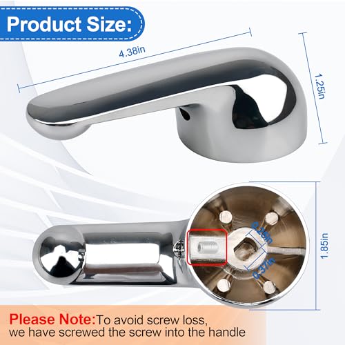Ophjerg H79 Shower Handle Compatible with Delta Tub & Shower Single Metal Lever Handle, for Delta 1300/1400 Series Faucet Handle Replacement Chrome, Shower Replacement Parts with Screw & Wrench - Image 3