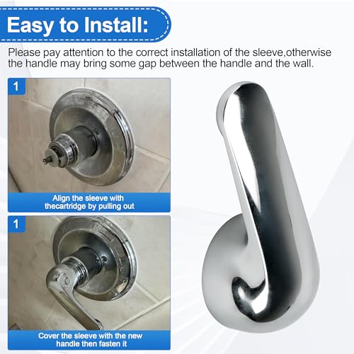 Ophjerg H79 Shower Handle Compatible with Delta Tub & Shower Single Metal Lever Handle, for Delta 1300/1400 Series Faucet Handle Replacement Chrome, Shower Replacement Parts with Screw & Wrench - Image 4